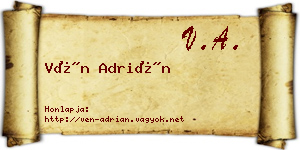 Vén Adrián névjegykártya